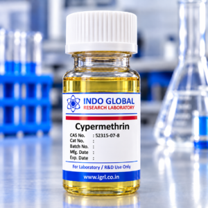 Cypermethrin reference standard CAS 52315-07-8 – IGRL laboratory vial